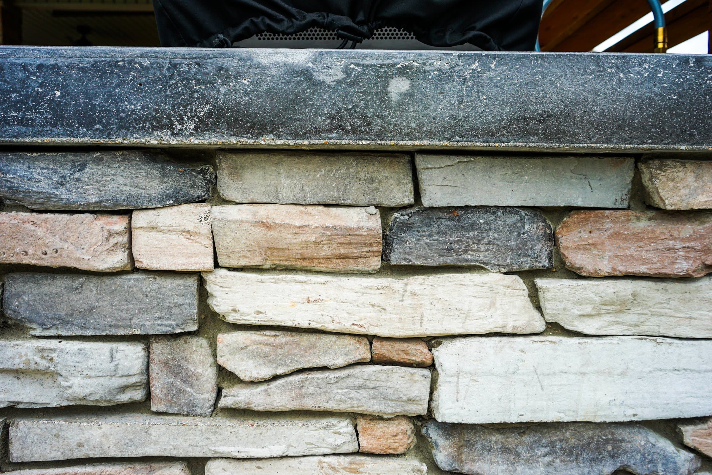 Stacked stone used on a Gallardo Custom Builds project
